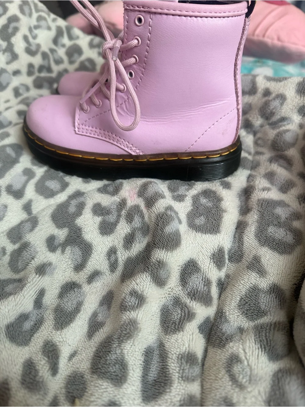 Dr. Martens Pink Leather Ankle Boots